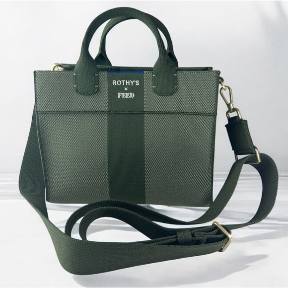 *Rare Rothy's x Feed Limited Edition Mini Tote Bag Green Crossbody Handbag Purse - Picture 15 of 16